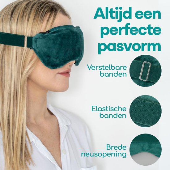 Verwarmd Oogmasker - Koud Kompres Geltherapie - Oogverzorging - Dubbele Therapie - 21 cm breed - Zwart — afbeelding 2