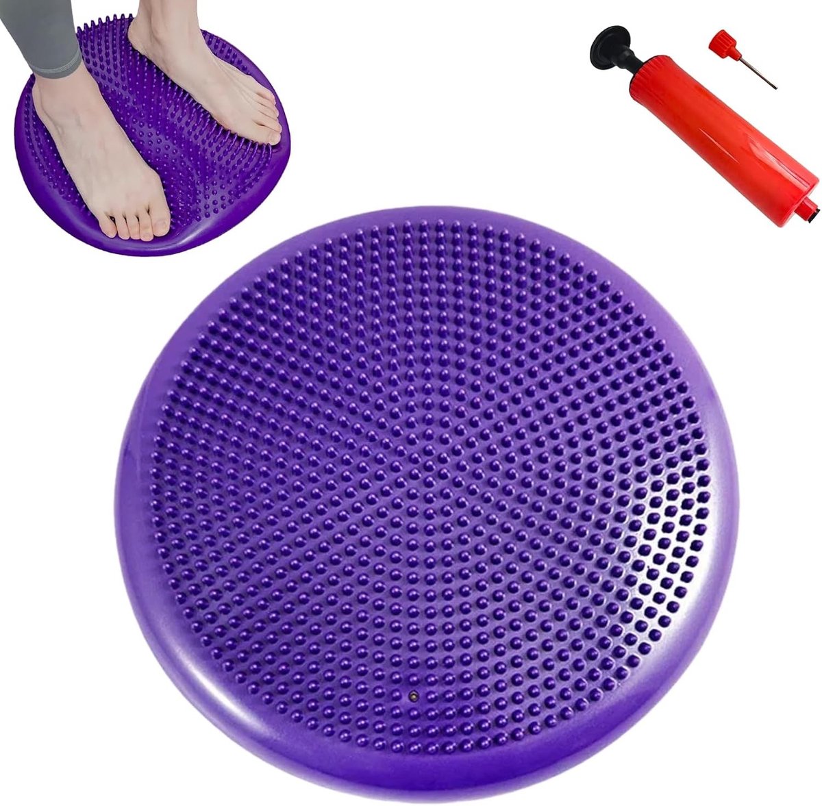 Zitbal Kussen met Pomp voor Balans en Coördinatie, Orthopedisch Kussen voor Fysiotherapie, Ideaal voor Kantoor en Yoga Training