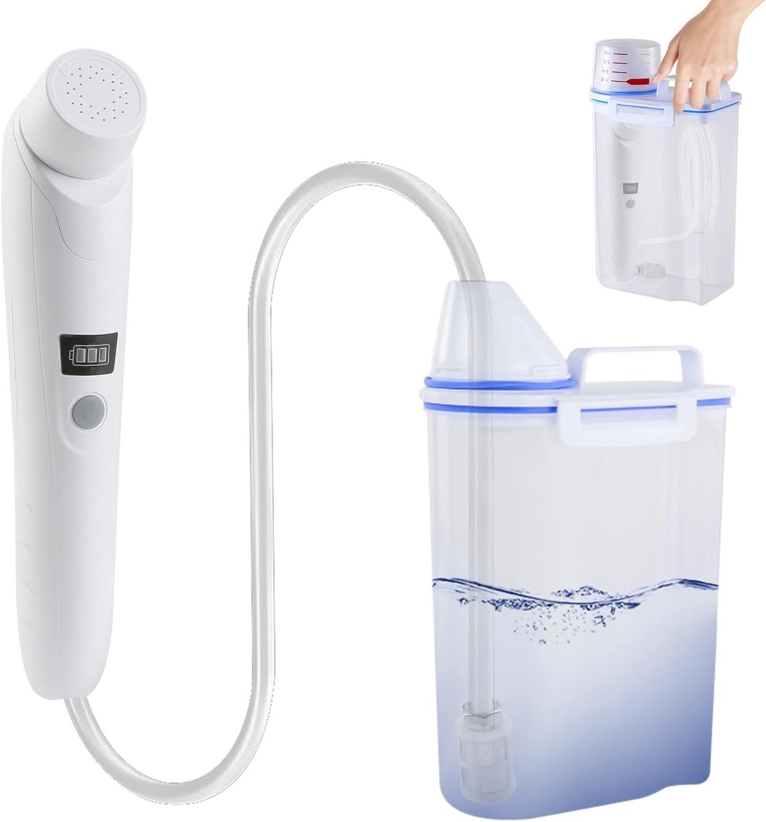 Thijox - Draagbare Bidet 2,5 L Elektrisch Reisbidet Handdouche voor Toilet, Outdoor, Camping, Handperineale Fles voor Dames en Kinderen - Wit