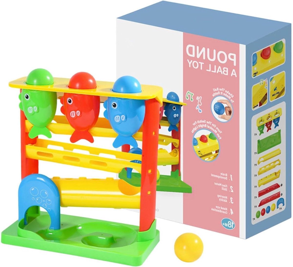 Knikkerbaan Speelgoed - Balletje Glij Spel - Fijne Motoriek Leren - Muziek en Licht Effecten