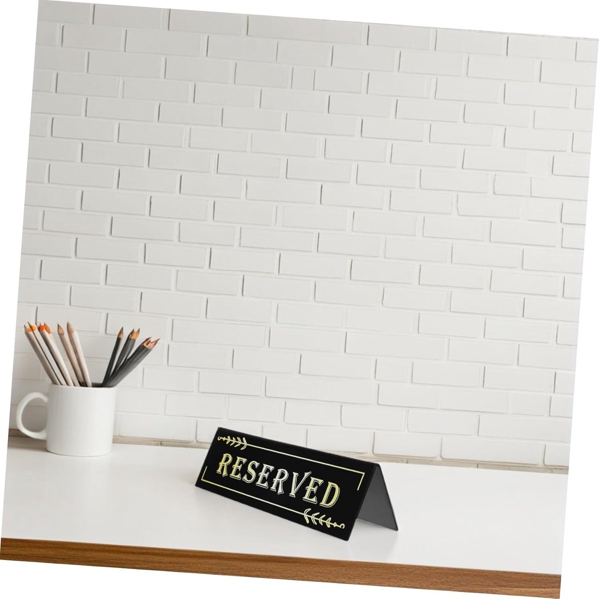 Tafel Tent Acryl - Reservering Borden - Gasten Plaatsen - Dubbelzijdig Ontwerp - 20x7x5 cm - Zwart