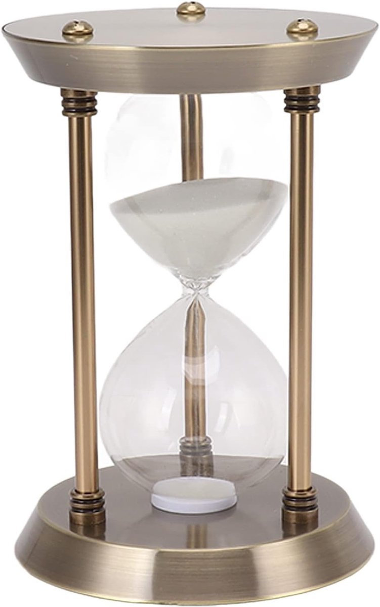 Decoratieve metalen zandtimer voor thuiskantoor, bureau en keuken - Antieke zandloper van 15/10/30 minuten, perfect als tijdsindicator en interieuraccessoire