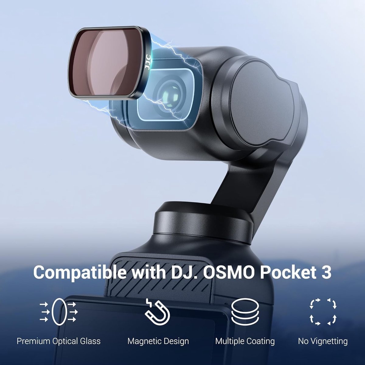 Magnetisch Variabel ND & CPL & Black Diffusion 1/4 Filter Kit voor DJI Osmo Pocket - 4 Pack met ND2-32 en ND64-1000 voor Professionele Videografie en Fotografie