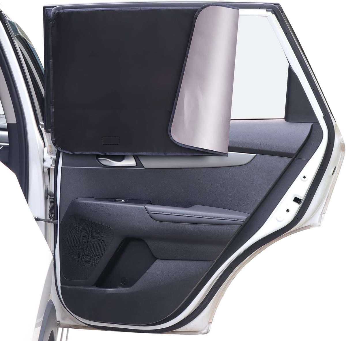 Zonnescherm auto kind - Zwart - 80 x 50 cm - Magnetische zonwering met UV-bescherming - Voor autoramen