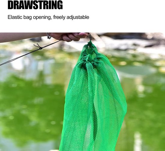 Visnettas - Visverzamelaar Garnalennet - Vissen en Schelpdieren Vangen - Fijnmazig Duurzaam Nylon - 0.6m x 0.4m - Groen — afbeelding 3