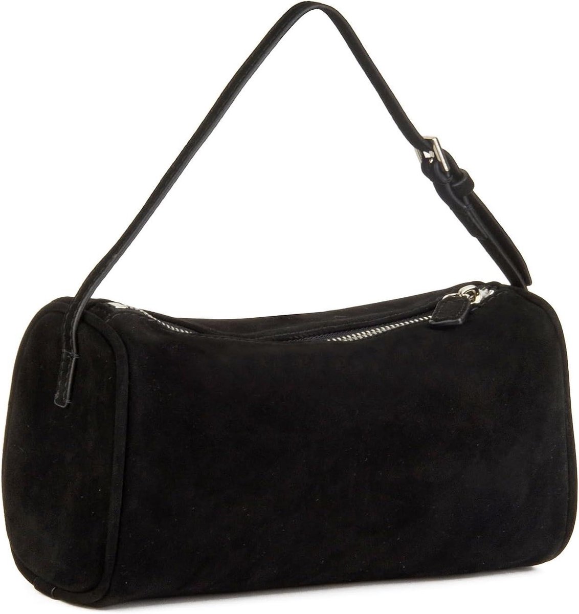 Suède Crossbody Tas - Schoudertas Hobo - Dagelijks Gebruik - Verstelbare Band - 19 x 8 x 10 cm - Zwart
