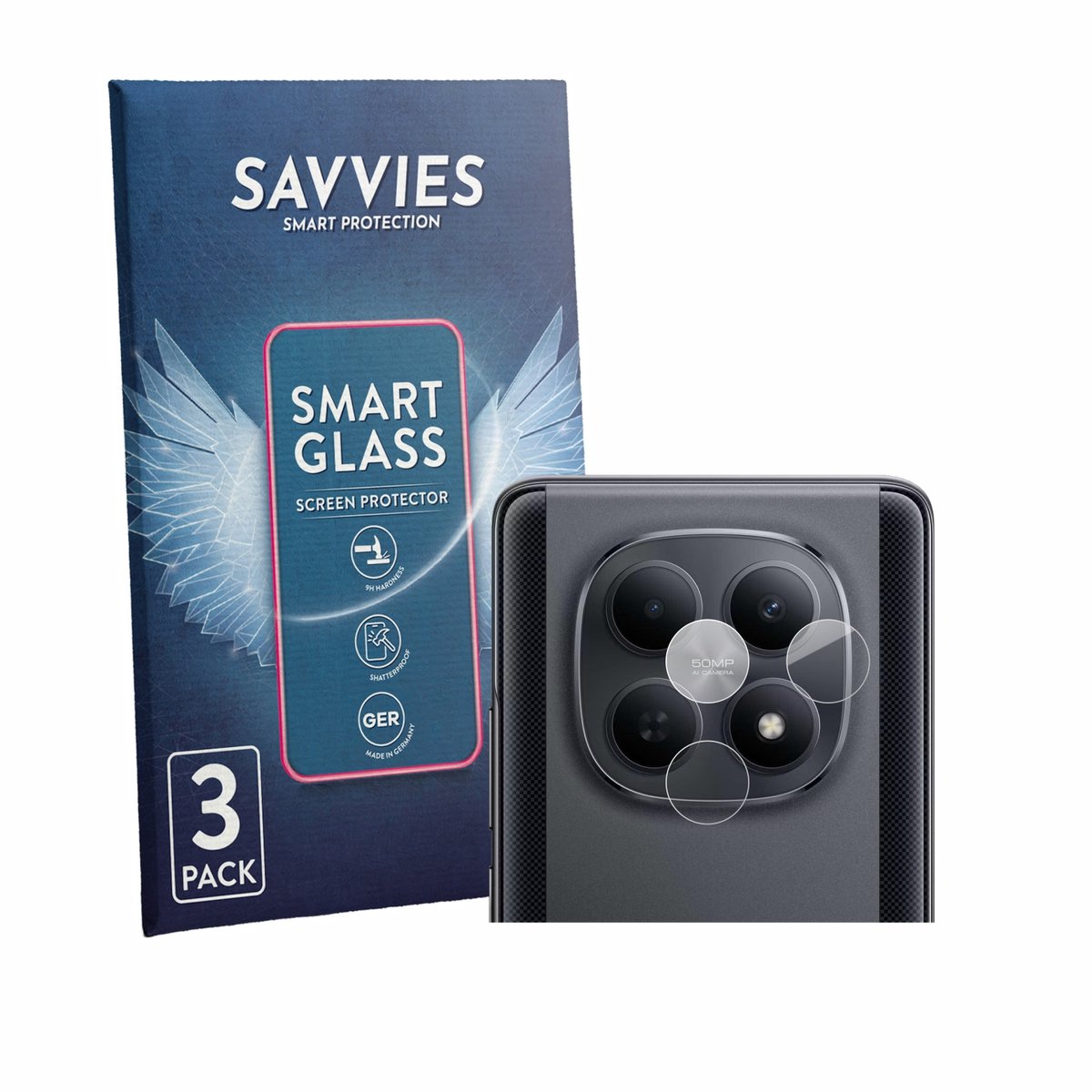 3 Stuks Savvies Screenprotector - geschikt voor Xiaomi Poco M8 (ALLEEN Camera) - beschermfolie glas transparant