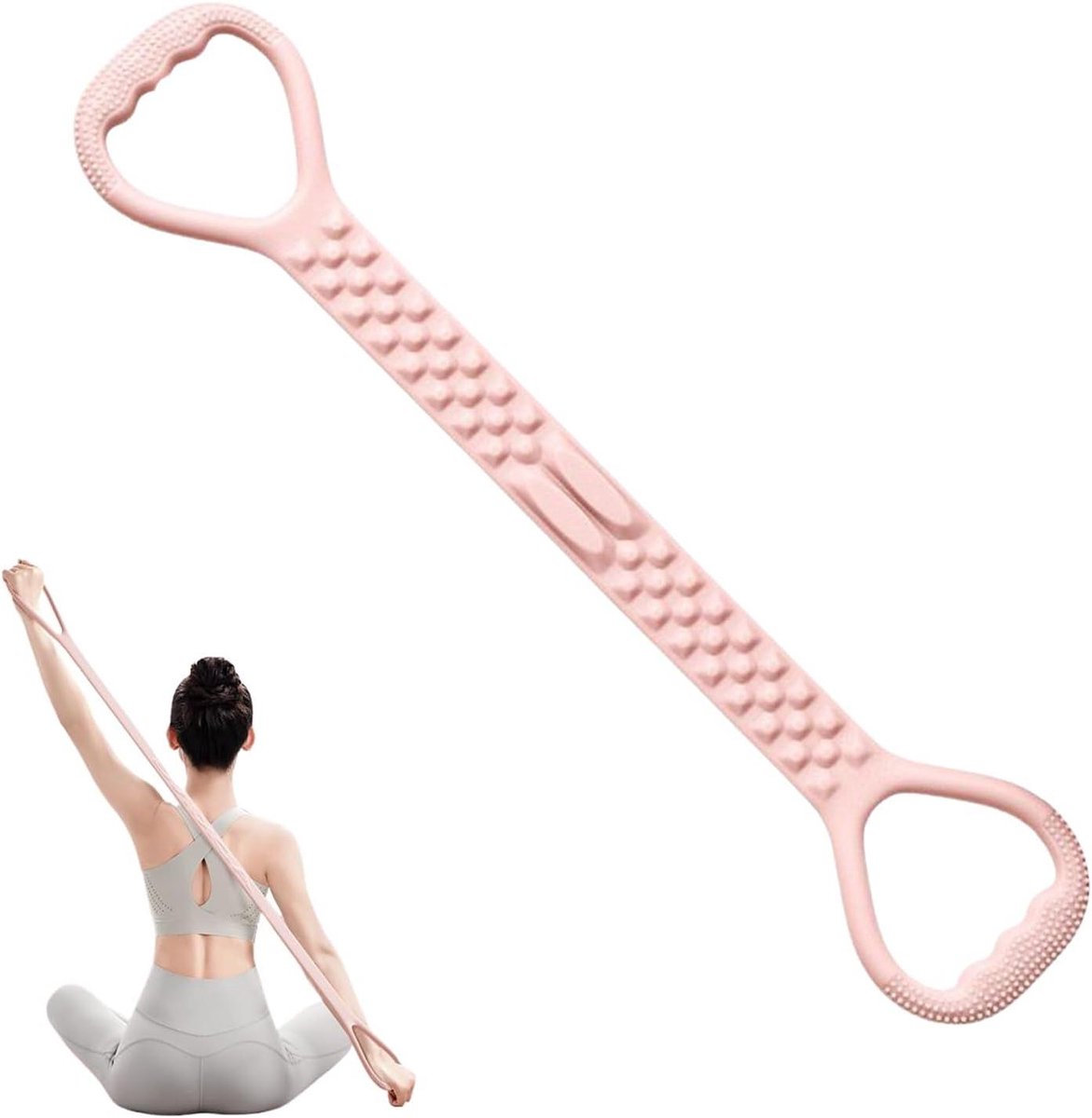 Fitness Elastiek - Weerstandsband Yoga - Spierversterking Thuis - Ergonomisch Figuur 8 Ontwerp - 50 cm - Roze