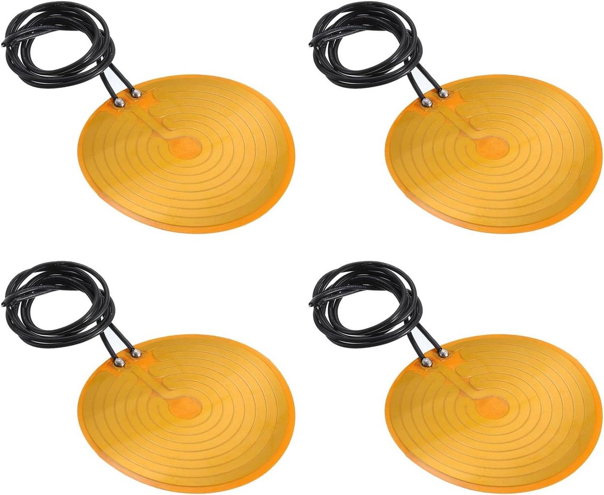 Verwarmingsfolie Set - Verwarmingselementen Polyimide - Temperatuurregeling Experimenten - Zelfklevend Flexibel - 60 mm diameter - Geel