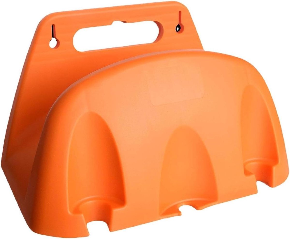 Slanghouder - Slangopslag Reel - Tuin Onderhouden - Robuust Metaal - 22.5 x 14.5 x 13.5 cm - Oranje