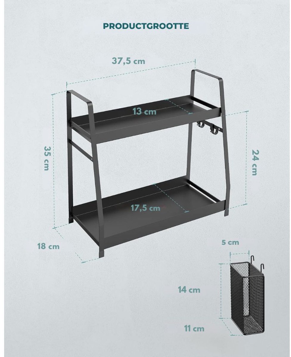 Zavio® Staand Kruidenrek - Keuken Organizer - Aanrecht Ordenen