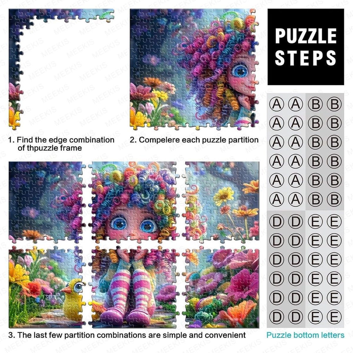 Bloemenmeisje Tuinscène Puzzel - Legpuzzel Volwassenen - Ontspanning Thuis - Precisie Snijtechniek - 1000 Stukjes - Kleurrijk