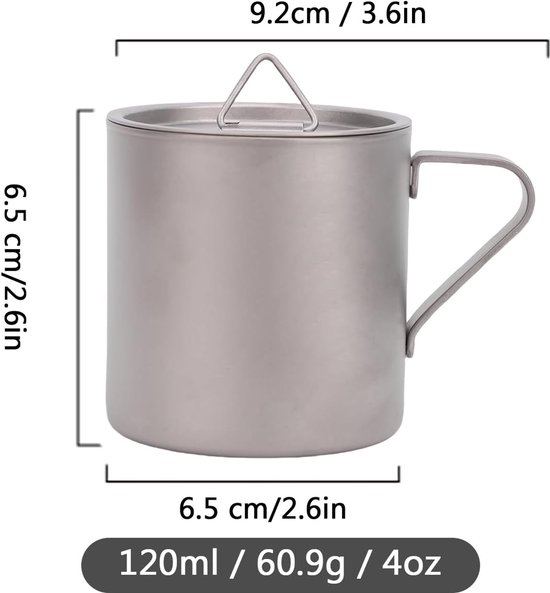 Campingbeker met Deksel - Geïsoleerde Mok Reisbeker - Buitenactiviteiten Genieten - Dubbellaags Geïsoleerd - 120 ml - Zilver — afbeelding 4