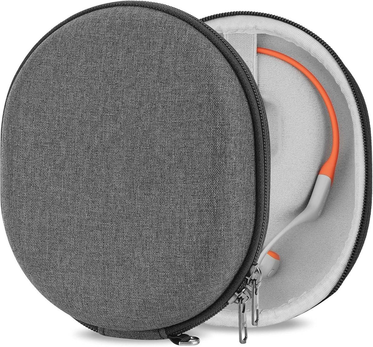 Duurzame Hoofdtelefoon Case voor AfterShokz OpenRun Mini, Air, Pro 2 Mini en OpenComm - Hard Reisopbergcase met Kabelopslag en Schokbestendigheid (Donkergrijs)