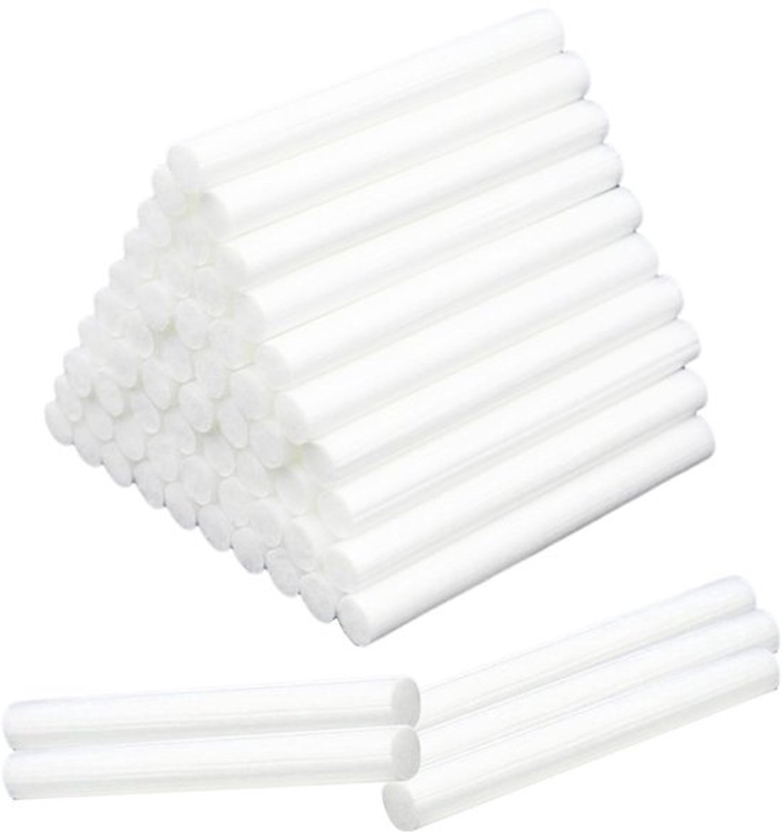 Wattenstaafjes 60 stuks - Luchtbevochtiger - Katoenvezel - 5 x 150 mm - Vervangingsaccessoires - Essentiële gezondheidshulp - Filterstaafjes