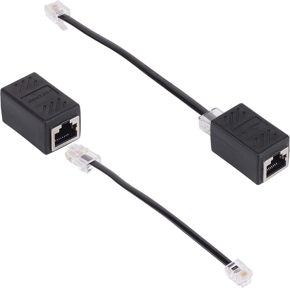 Ethernet Splitter - Netwerk Adapter - Internet Verbinding - Hoge Snelheid - 2 Stuks - Zwart