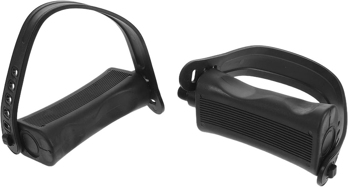 Hometrainer Pedalen - Fiets Pedaal Vervanging - Indoor Fitness - Met Veiligheidsriemen - 12 x 4.5 x 3 cm - Zwart