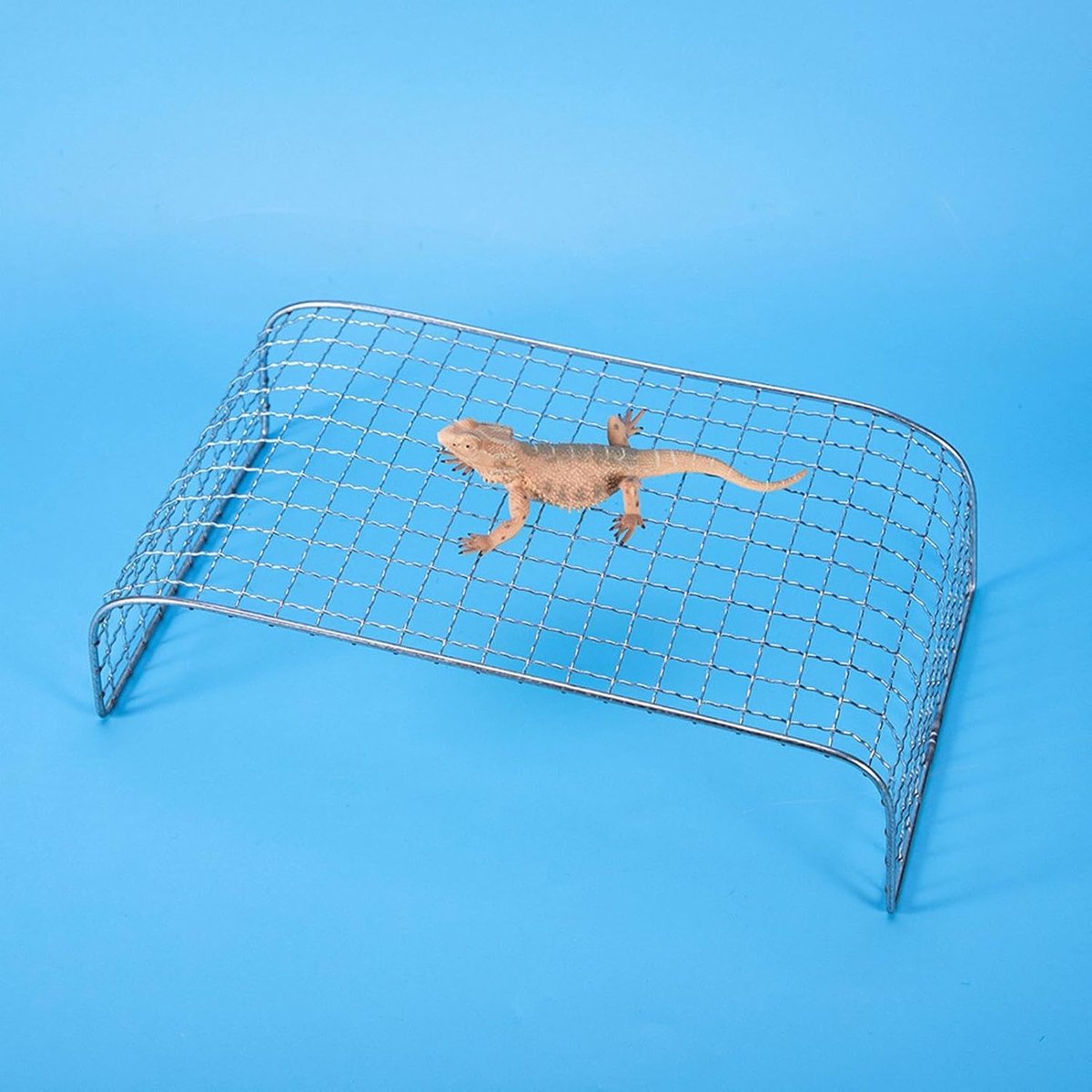 Hagedis Hangmat - Reptielen Koelmat - Terrarium Inrichting - Roestvrij Staal - 28 x 16 cm - Zilver