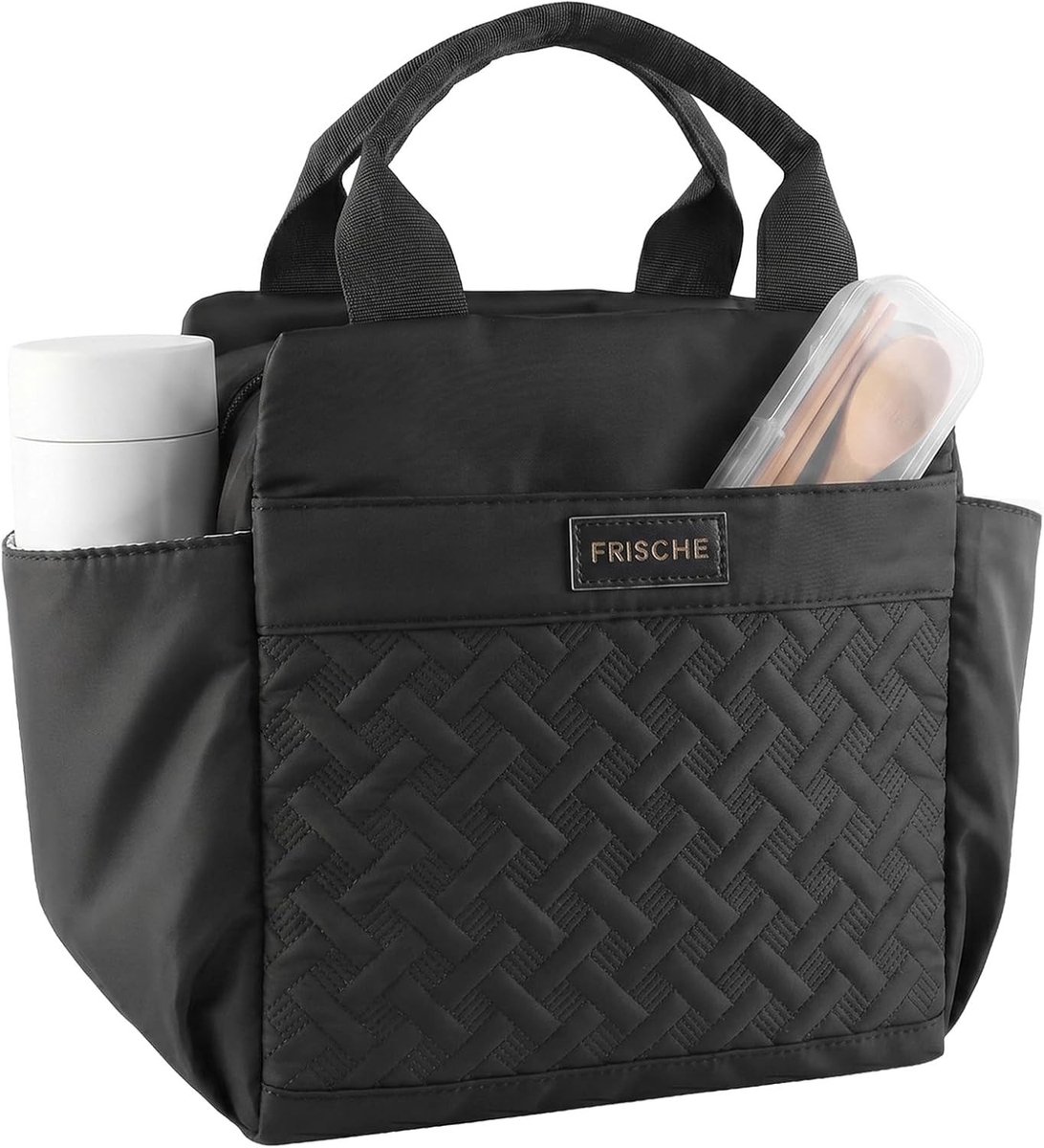 Praktische Koeltas 11L voor Lunch met Isolatie en Ruime Opbergruimte voor Werk, School en Picknick (Zwart)