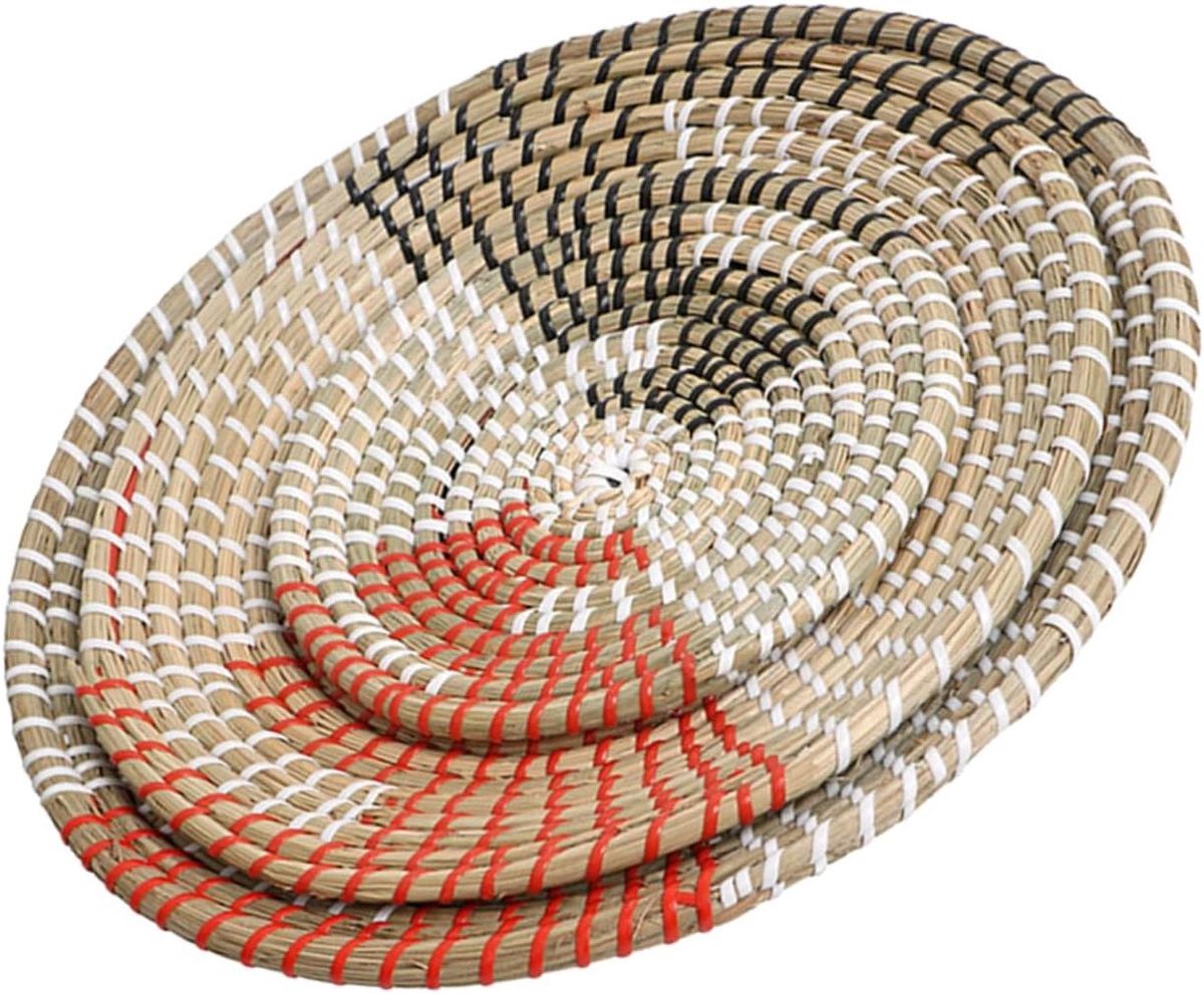Zeegras Geweven Wanddecoratie - Wandmand Rotan - Woonkamer Aankleden - Handgeweven Nordic Stijl - 35x35x2cm - Natuurlijk