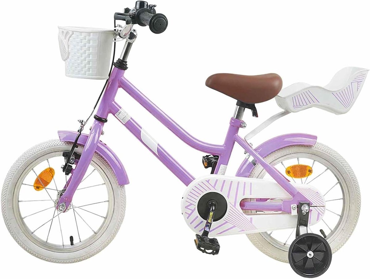 Kinderfiets 16 Inch sfiets sfiets Leren Fietsen Stevig Stalen Frame 16 inch Paars