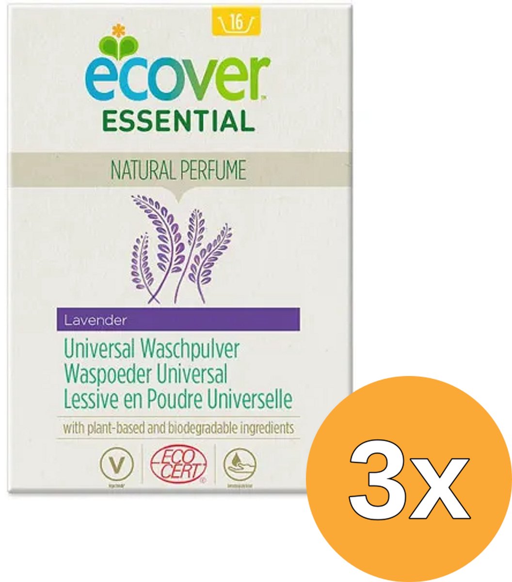 3x Ecover Essential Waspoeder Universal (1200 gr)
