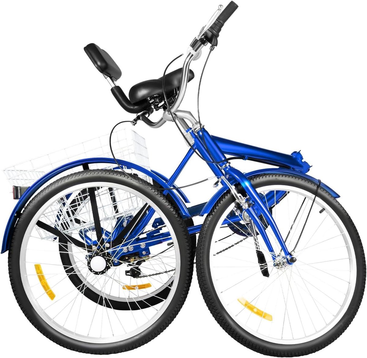 Opvouwbare Driewieler - Driewieler voor Volwassenen - Stedelijk Vervoer - 7 Versnellingen - 24 Inch Wielen - Blauw