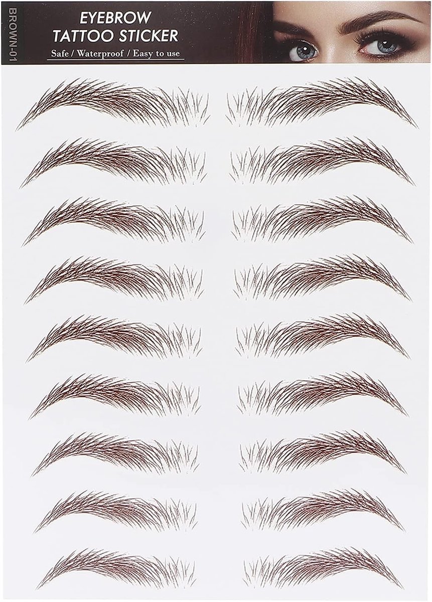 Professionele Waterproof Wenkbrauw Tattoo Stickers voor Vrouwen en Meisjes - Wenkbrauw Make-up Tool in Bruin voor Natuurlijke Look
