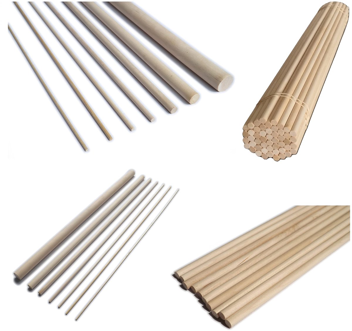 Houten deuvels 16 mm x 30 cm - Beuken hardhout - Sterk en duurzaam - Ideaal voor meubelverbindingen - ShopVlot