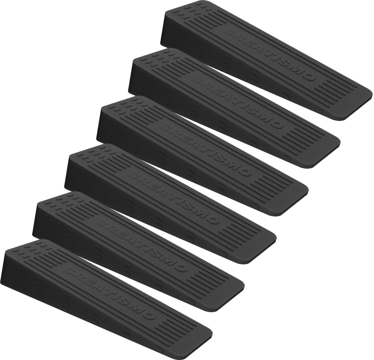 Deurstoppers rubberen - set van 6 zwart - antislip en duurzaam - voorkomt ongelukken - ShopVlot