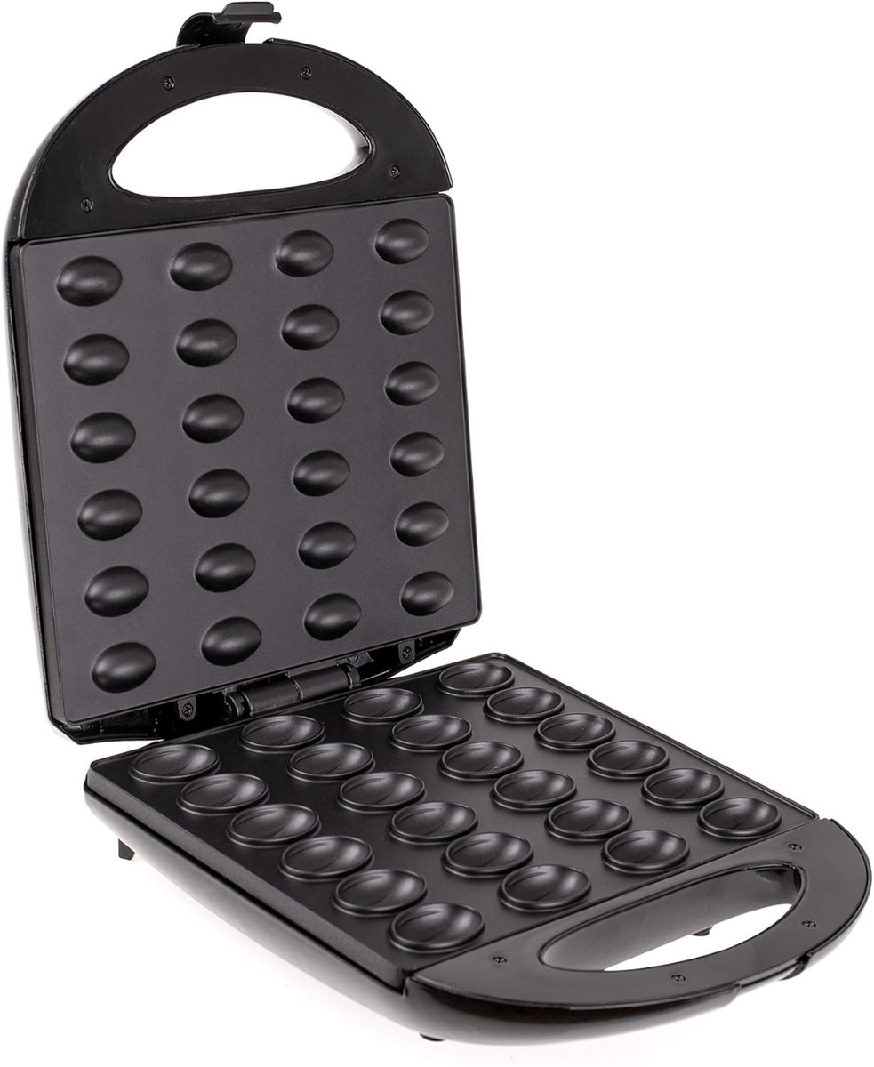 Allvia® Poffertjesmaker - Poffertjespan - Poffertjespan Electrisch - Voor 24 Poffertjes - Antiaanbaklaag - Zwart - 29cm x 35cm x 13cm