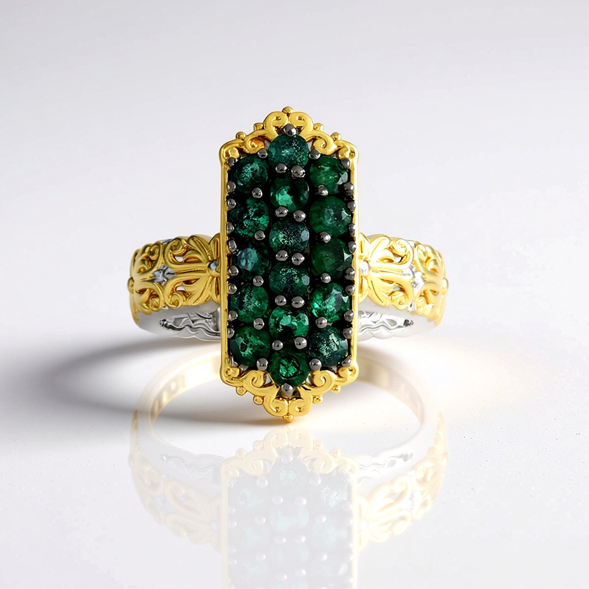 Cavill - Zilveren Ring 925 Sterling met 1,152 ct Zambia Smaragd Rond Slijpsel - Exclusieve Groene Edelsteen Ring voor Dames - Elegant & Tijdloos