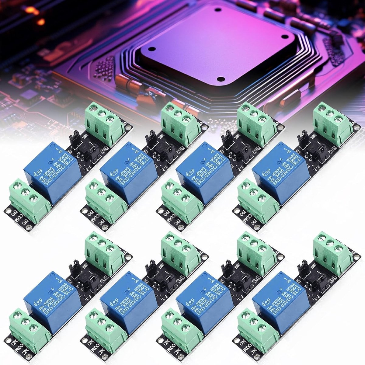 8-delige 3V 1-kanaals relais schakelmodule met opto-isolatie voor IoT-ontwikkeling en ESP8266 toepassingen