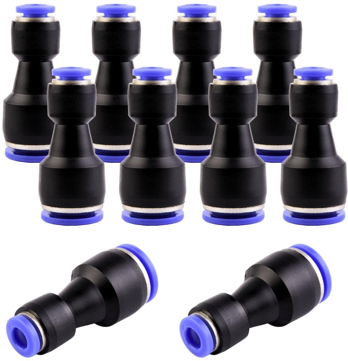 Pneumatische koppelingen 12 mm naar 6 mm - reducers - schuifsnelkoppeling - ideale aansluiting voor lucht en water - ShopVlot