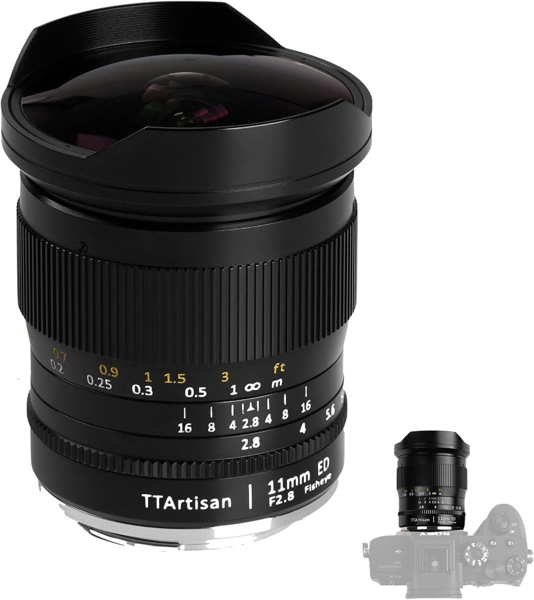 11mm F2.8 Camera Lens Full Frame Fisheye voor Sony E Mount Camera's - Geschikt voor A7, A7R, A6500, A6300, A6000 en meer