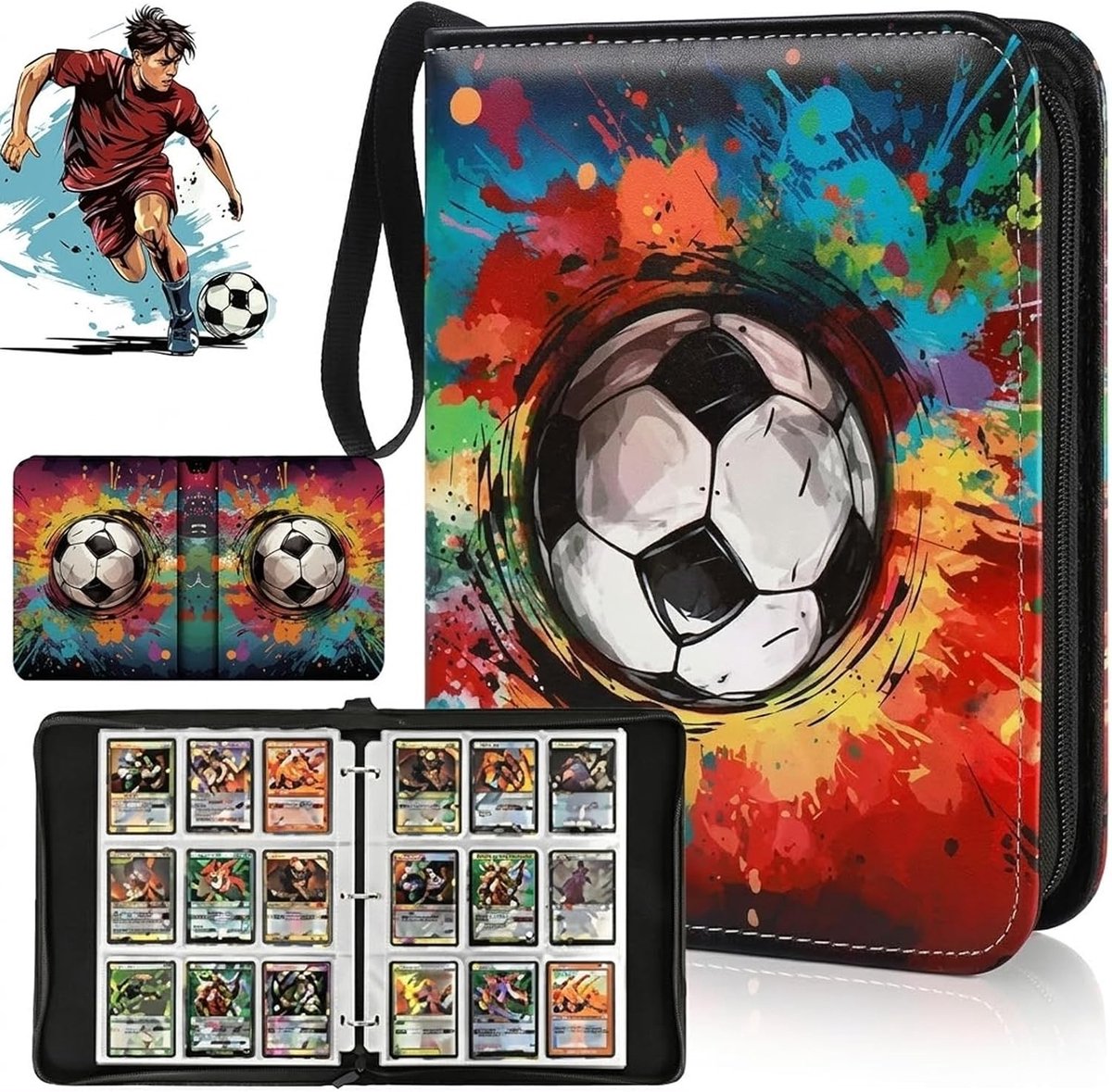 Voetbalkaart Verzameling Album met 50 Pagina's en 900 Compartimenten voor Kaarten en Stickers