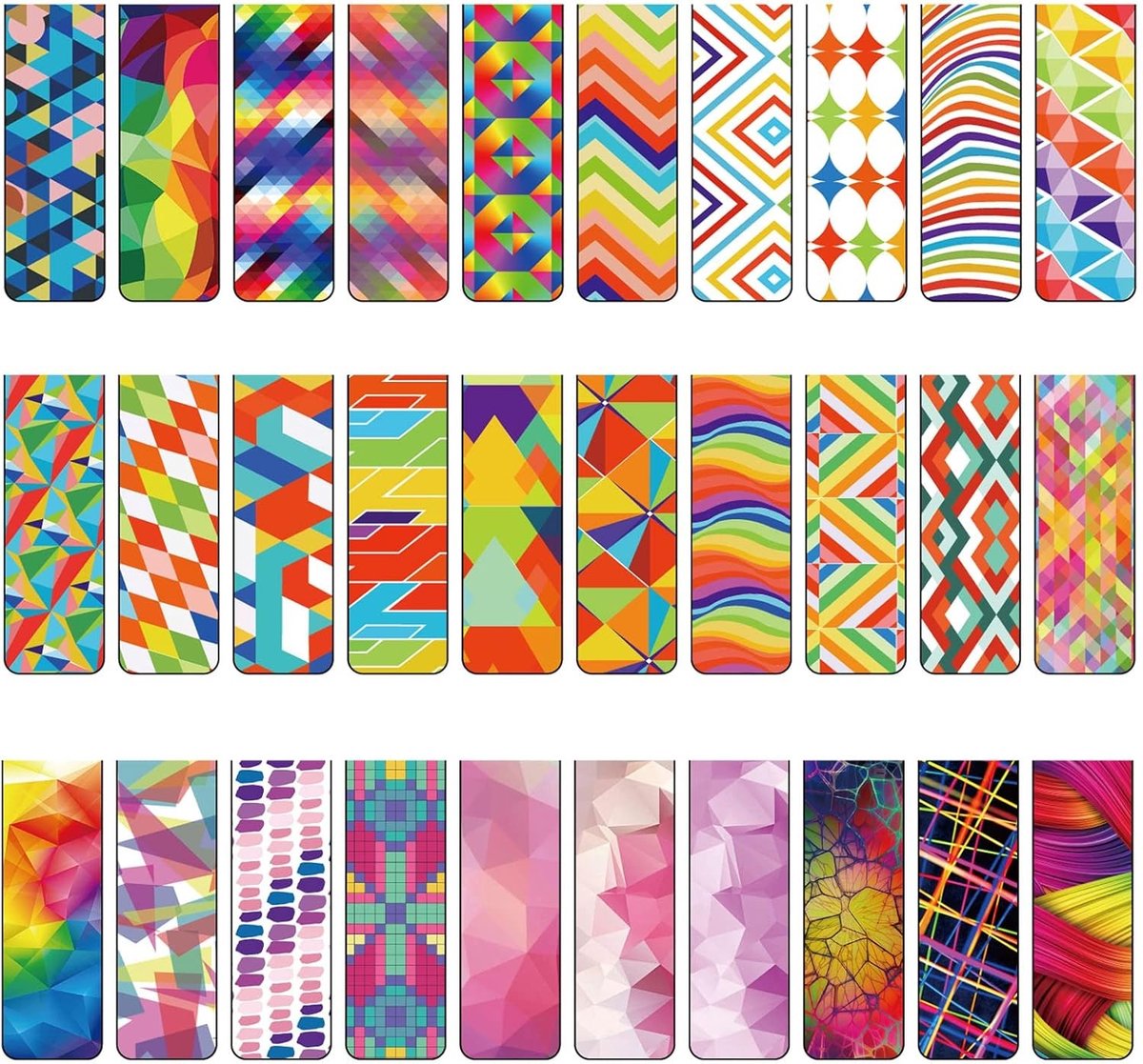 30 Magnetische Boekenleggers voor Kinderen - 30 Stuks met Diverse Patronen, Perfect voor School, Familie en Verjaardagen