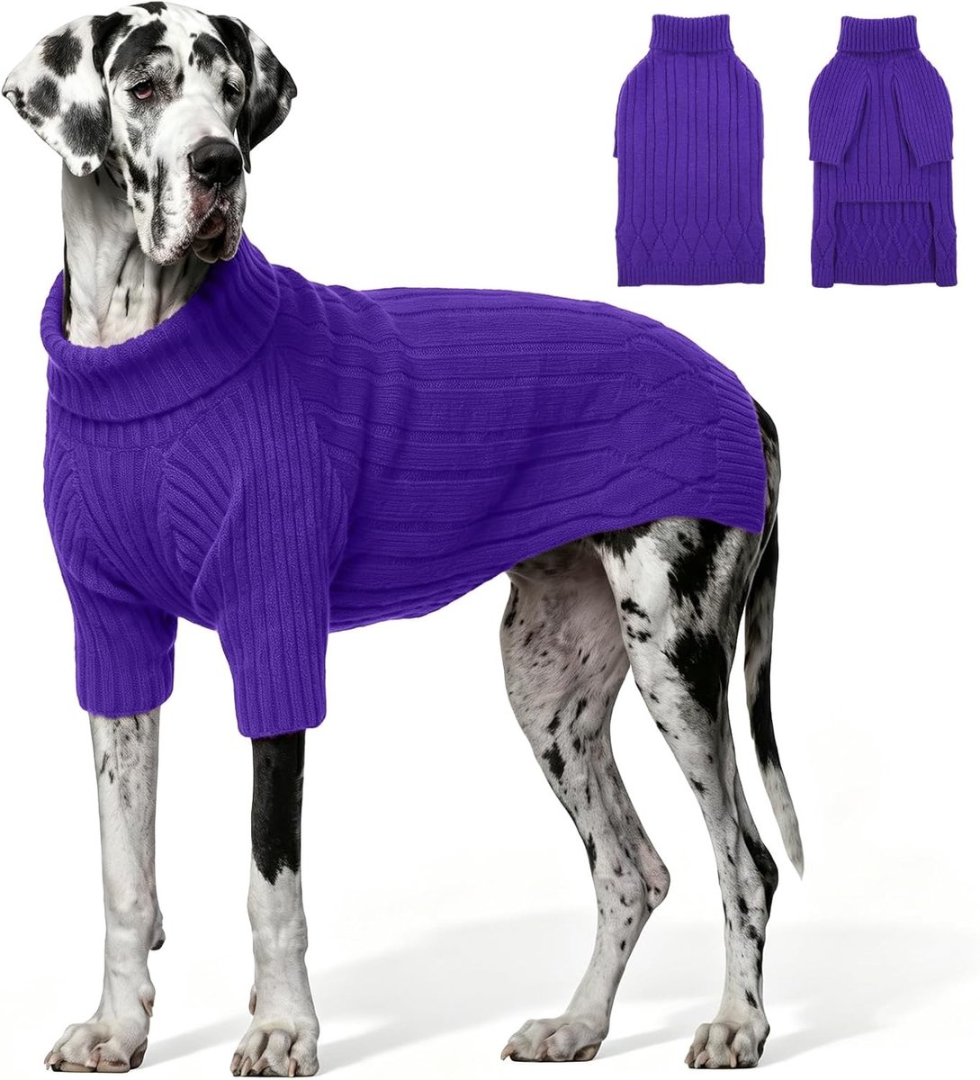 Warme gebreide hondentruien voor grote rassen, herfst en winter, kerstoutfit voor huisdieren, comfortabele coltrui voor honden en katten