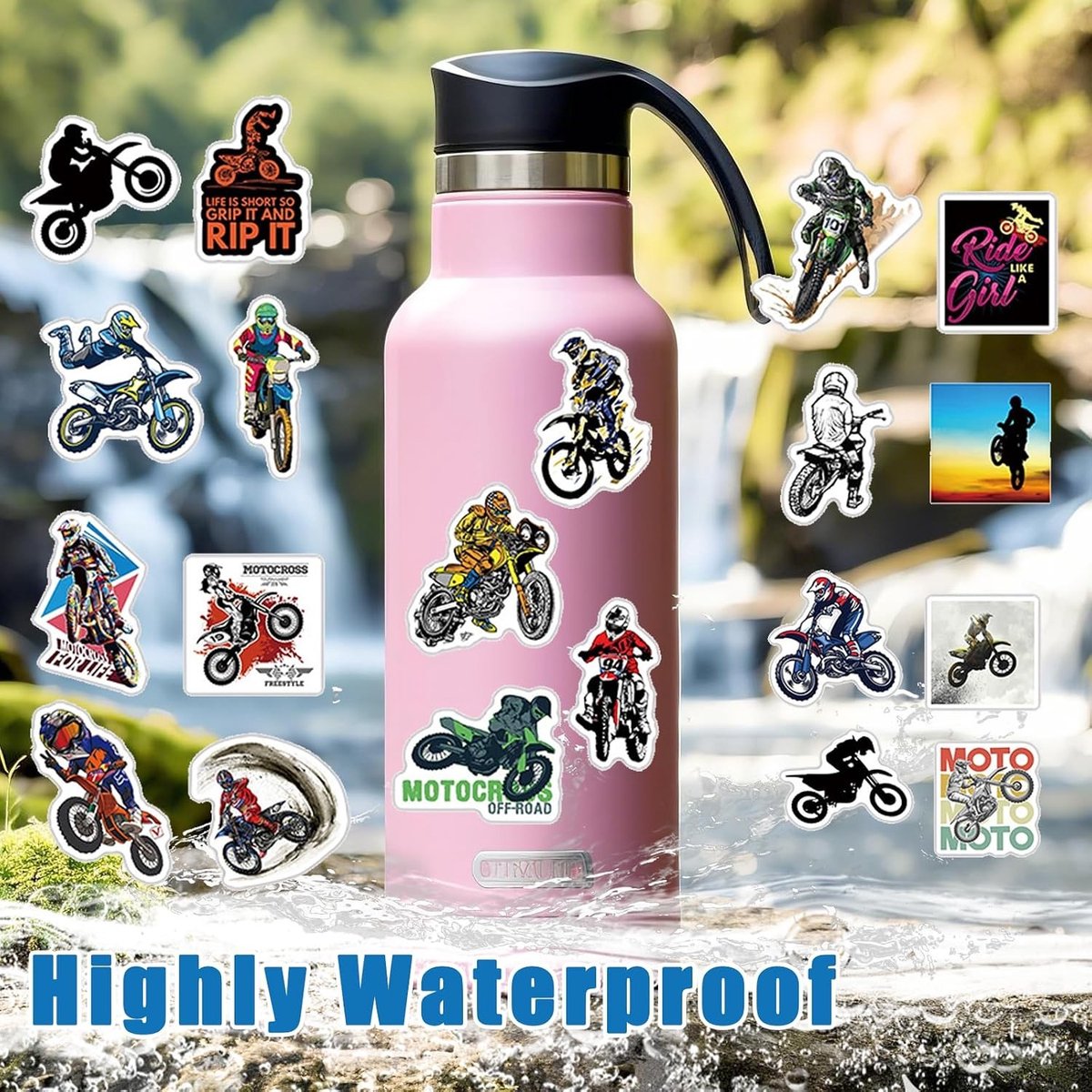 50 Stuks Waterdichte Stickerset voor Moto-Cross, Mountainbike, Laptop en Skateboard - Graffiti Stickers voor Fiets, Helm en Auto