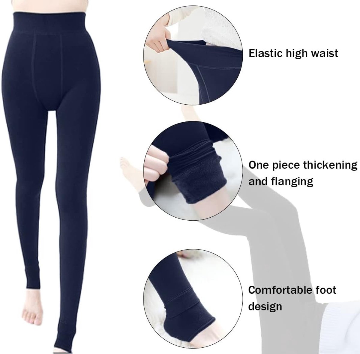 Dames Winter Leggings met Fleece Voering | Elastische Sportieve Casual Tights | Hoge Taille en Warme Velours Lining voor Comfort en Stijl