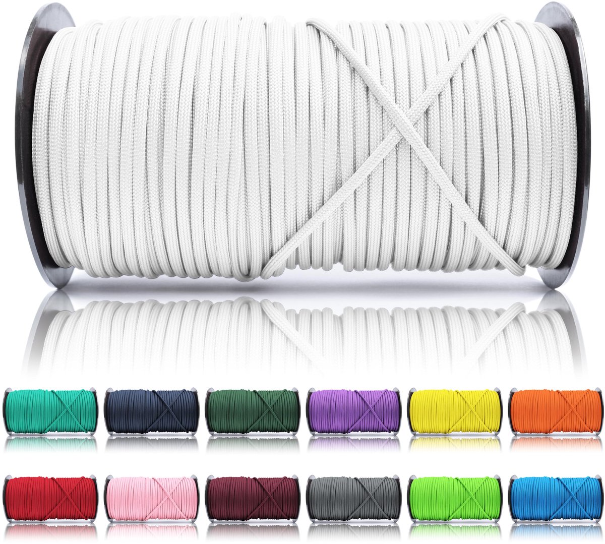 Paracord 550 touw 4 mm wit - nylon en polyester - breuklast 250 kg - ideaal voor survival en camping - ShopVlot