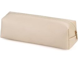 Stijlvolle PU Leren Pennenzak met Rits, Ideaal voor School, Make-up en Kleine Opbergtassen, Geschikt voor Jongens en Meisjes