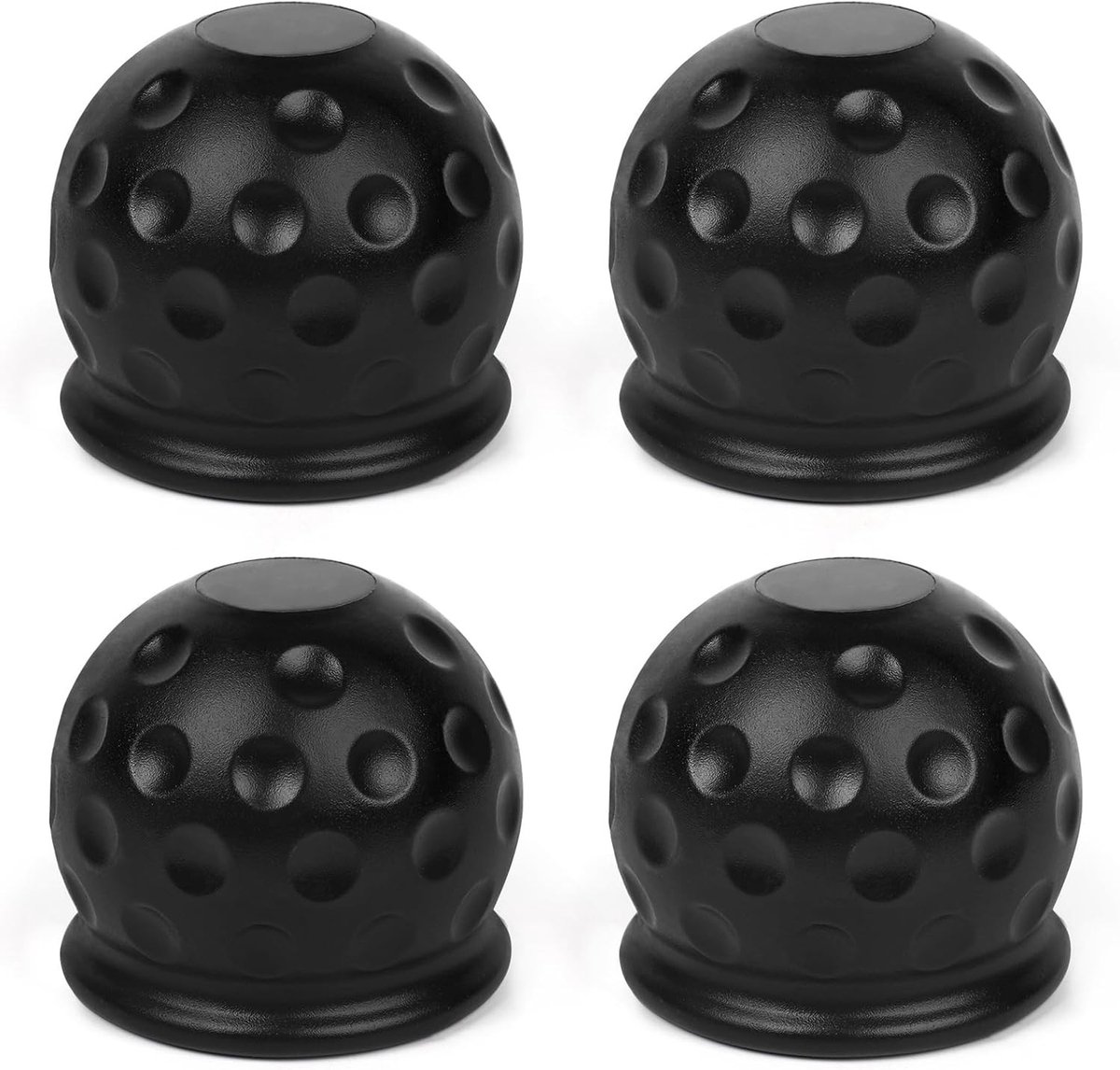 4 Stuks Towbar Bal Kap, 50mm Zachte Rubber Bescherming voor Trekhaak, Aanhangwagens en Campers, Zwart