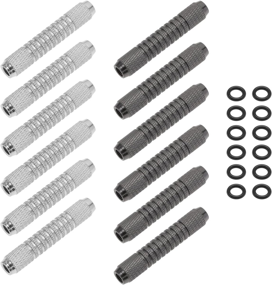 12 Stuks Dart Kegs met Rubber O-Ringen, 14g Vervangingsaccessoires voor Darts, 2BA Draad voor Optimaal Spelplezier