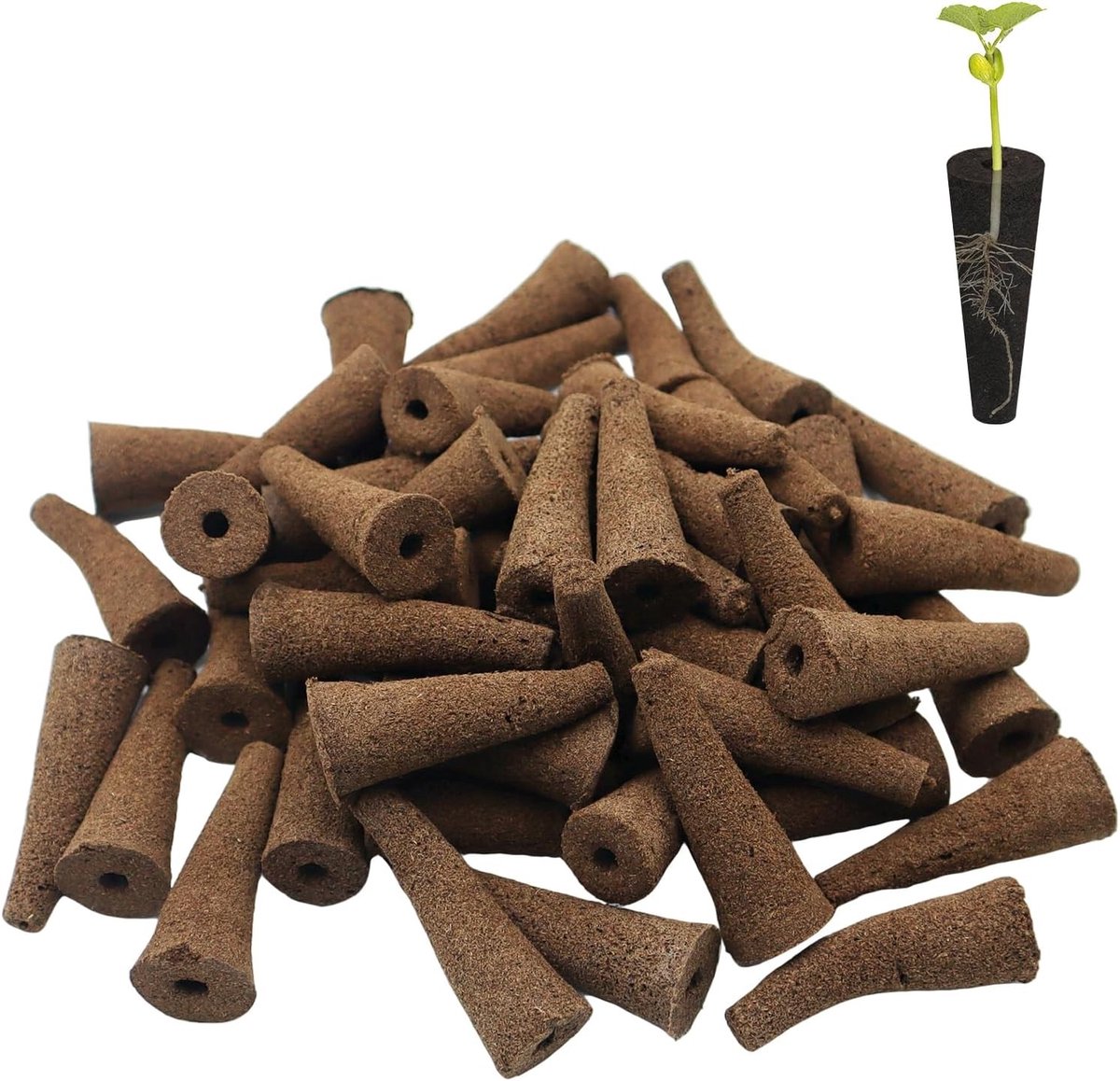 50 Stuks Groei Prikkers en Hydroponische Groei Sponsen voor Zaad- en Stekstartplugs, Ideaal voor Tuinieren en Plantenvermeerdering