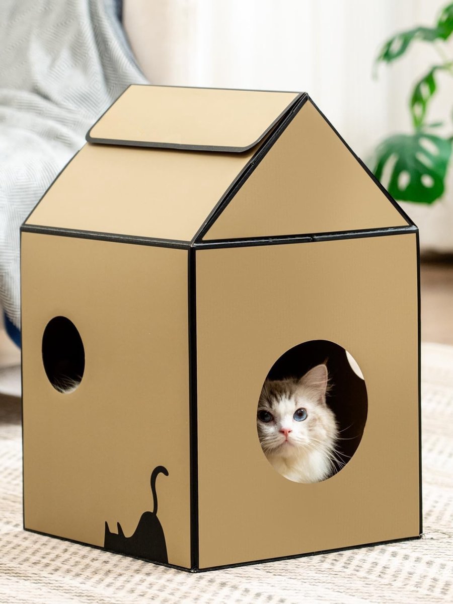Allvia® Kattenhuisjes Binnen - Kattenmand - Kattenhol - Bruin - 32cm x 33cm x 51cm