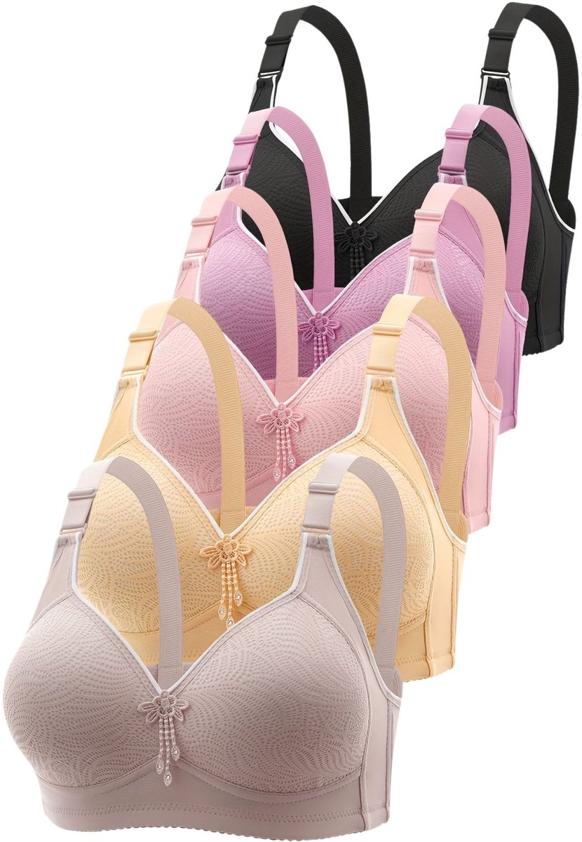Currero BH Zonder Beugel - Strapless - Zonder Bandjes - Met Voorsluiting - Push-up Bh's - Comfort Beha - Comfortabel - Grote Sluiting - Veelkleurig