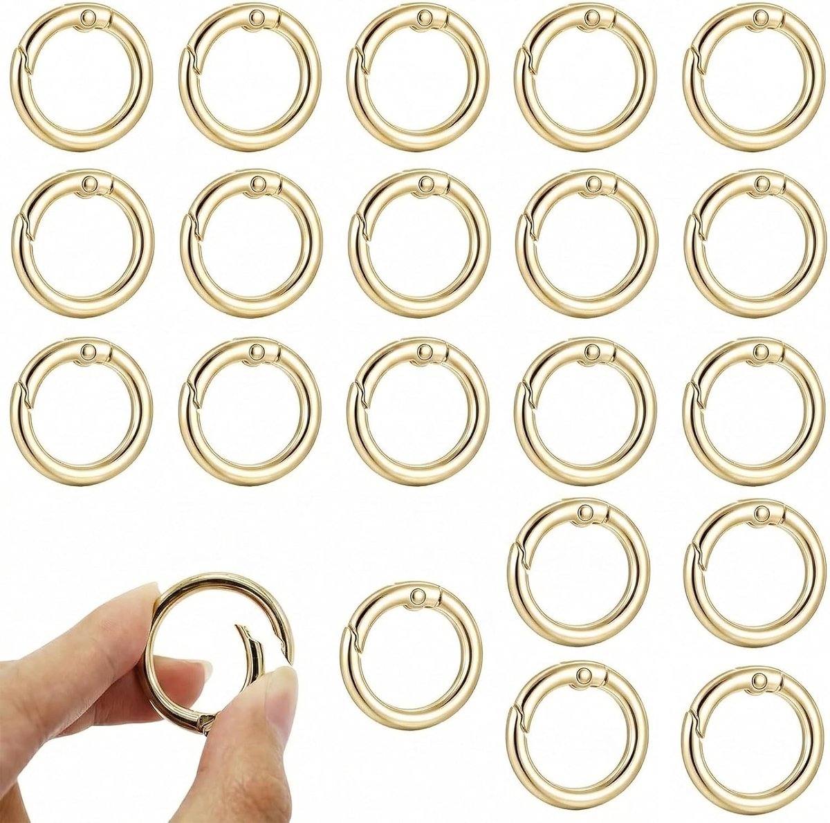 karabijnhaken 25 mm - ronde veren - goud - ideaal voor handwerk en tassenaccessoires - ShopVlot
