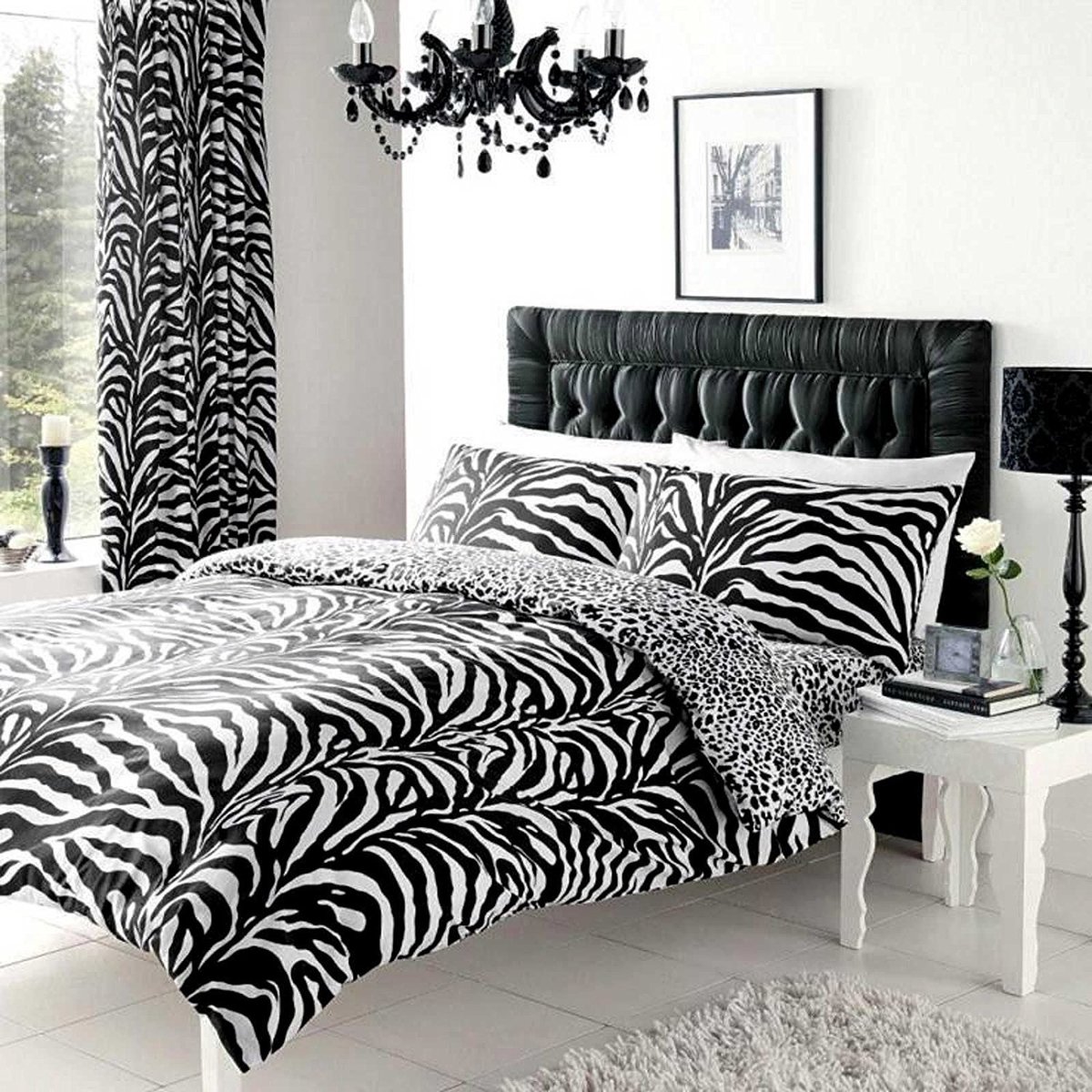 GC GAVENO CAVAILIA Zebra Skin Bed Set Met Kussenslopen Wit/Zwart Dubbel Dekbedovertrek, Super Zacht Dier Beddengoed Set - ShopVlot