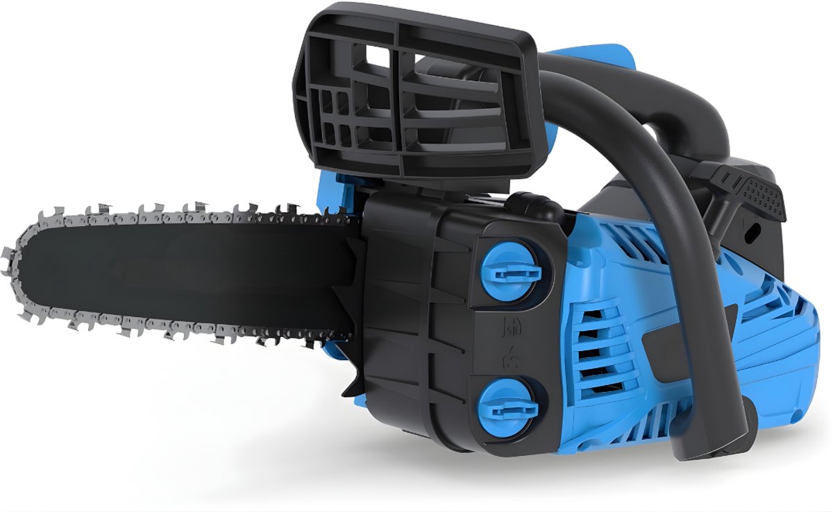 Lìon® Kettingzaag Benzine - Boomzaag - Kettingzaag Electrisch - Kettingzaag Accu - Zwart/Blauw - 55cm x 25cm x 23cm